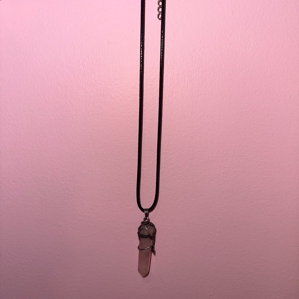 Rose Quartz Crystal Necklace